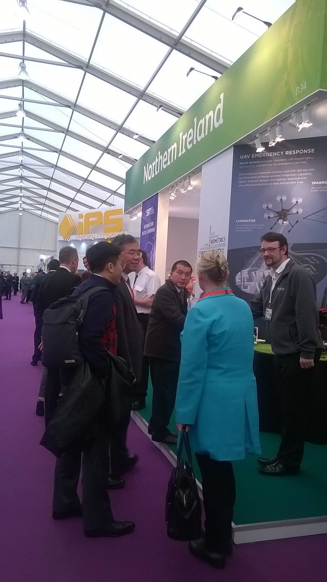 Delegation from Hong Kong Police speaking with Northern Irish companies at Security &amp; Policing event #SCPC17