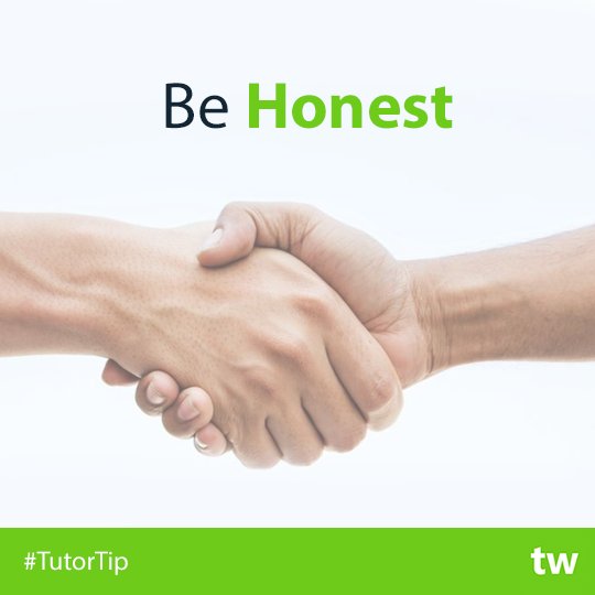 teachworks's tweet image. #TutorTip: Be honest. Honesty promotes trust and harmony, two key ingredients of a successful tutoring relationship.