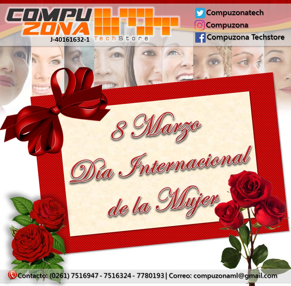 Compuzonatech's tweet photo. Para todas las mujeres en su día, #Compuzona les desea feliz #DiaInternacionalDeLaMujer https://t.co/ij5Q2HXhHG
