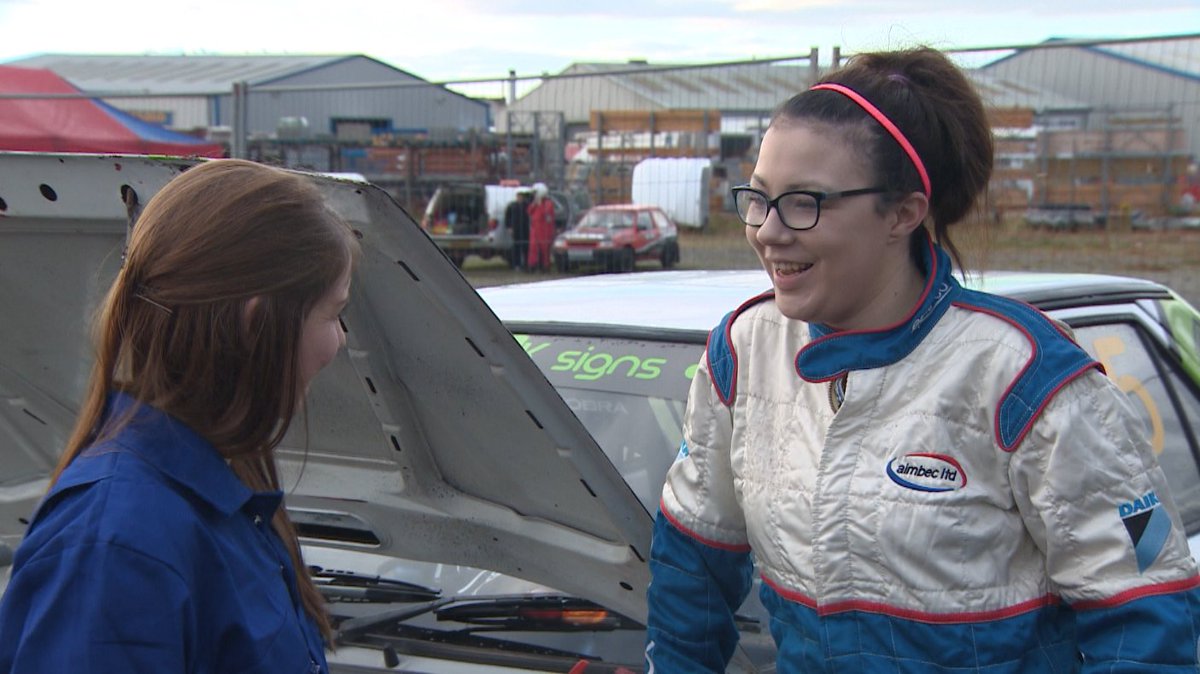 Eyeline_Media's tweet photo. Happy #InternationalWomensDay! Here's Linda with rally driver Mairi Ross showing that girls can do just as well as the boys! https://t.co/9gaA3KWInA