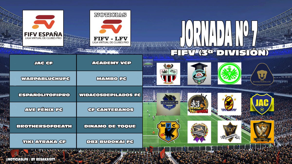 Estos son los encuentros de la 3ª División de @FifvEspana correspondientes a la Jornada Nº7