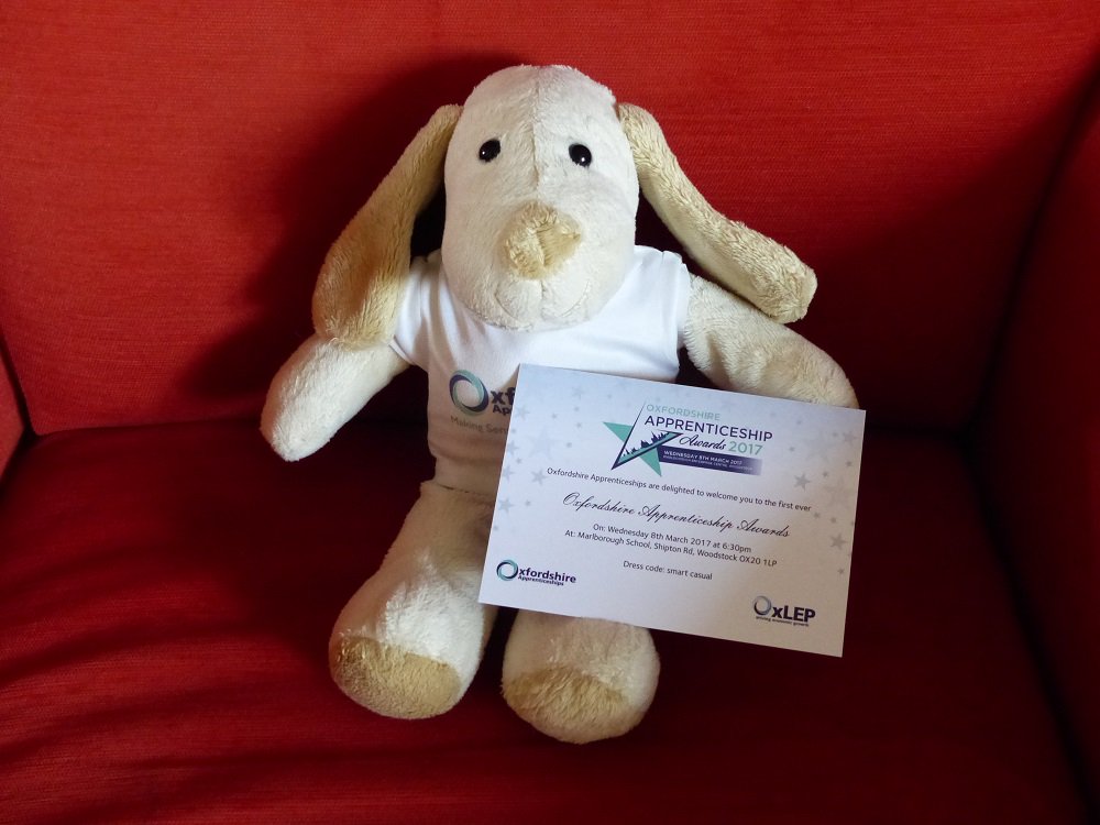 ApprenticeShep's tweet image. Can't wait for the #Oxfordshire #Apprenticeship Awards this eve! Will I see you there? #OAAwards2017 #NAW2017 #topdog