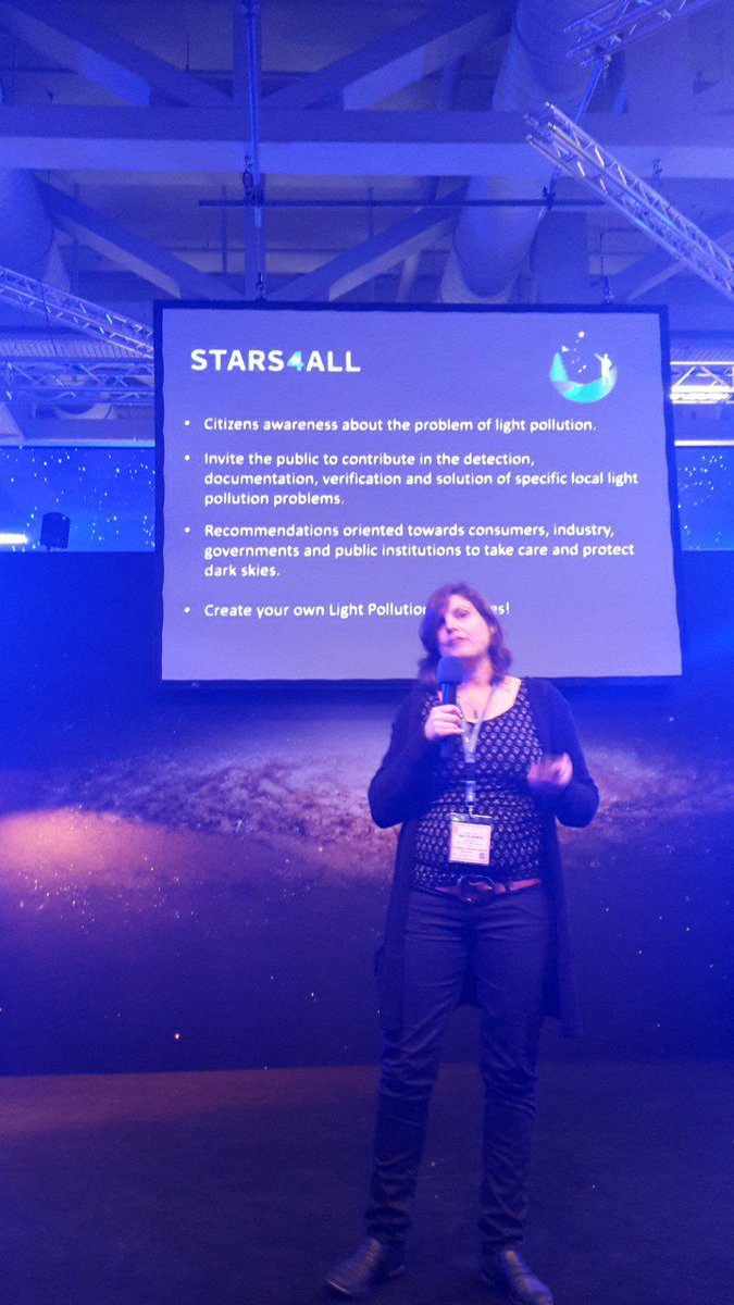 @SchroerSibylle advertising @stars4all_eu awareness platform @ITB_Berlin and talking about #sustainablelighting to avoid #lightpollution