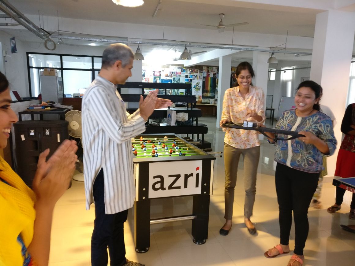 Champions of Azri Women's Foosball tournament!!

#sweetvictory #foosball #beboldforchange #internationalwomensday2017