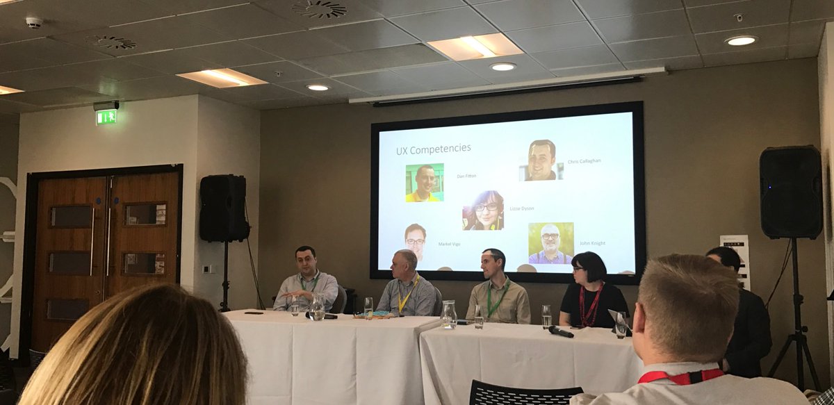 woodelfy's tweet photo. Next panel at  #uxia17 looking at UX competencies with @CallaghanDesign @WorldofKnight @DBFitton @lizziedyson @markelvigo #hcied https://t.co/FZxqnxVo4g