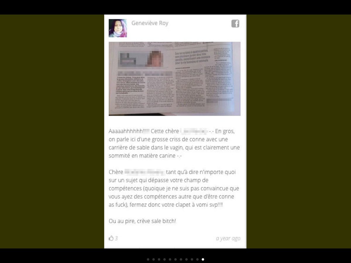 alexandrepratt's tweet photo. Voici le type de messages que reçoivent quotidiennement les femmes journalistes au Quebec. Encore aujourd'hui. #8mars. Dossier dans LP+ https://t.co/91QALHJF6z