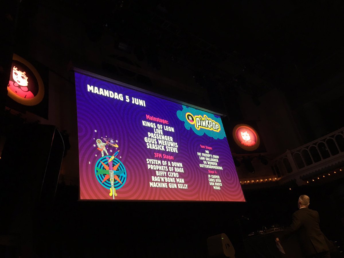 De acts voor Pinkpop-maandag volgen al snel. Opvallend zijn GUUS MEEUWIS en Live (met Ed) en Liam Gallagher #pinkpop #pinkpop17 #pp17