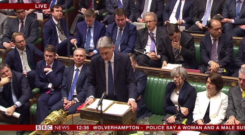 .@PHammondMP says <a href="/OBR_UK/">Office for Budget Responsibility</a> forecasts debt declining from 2018, down to 79.8% in 2021 #Budget2017