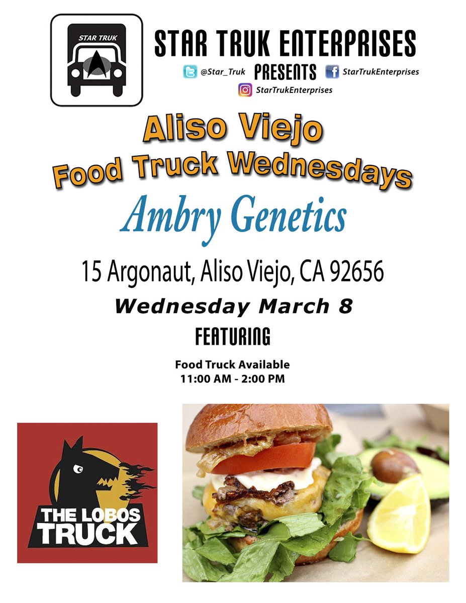 Meet us @ 151 Kalmus, #CostaMesa Today for a tasty #FoodTruckLunch 11-2pm ! @StarTrukEnterprises #foodtruck #streetfood #lafoodie