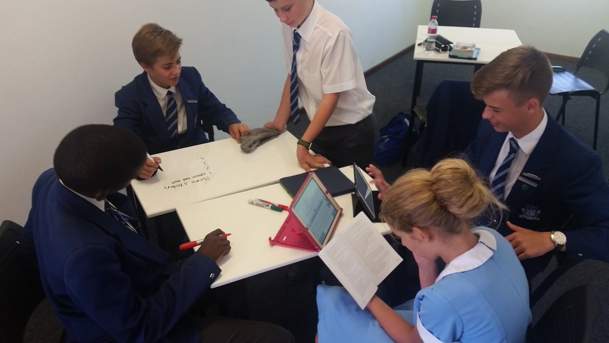 EdtechAnt's tweet photo. The benefits of #writable surfaces! Fast-paced idea generation, active collaboration, unlimited potential! @ParklandsTweet @teachittoday https://t.co/kdPCwGEXMO