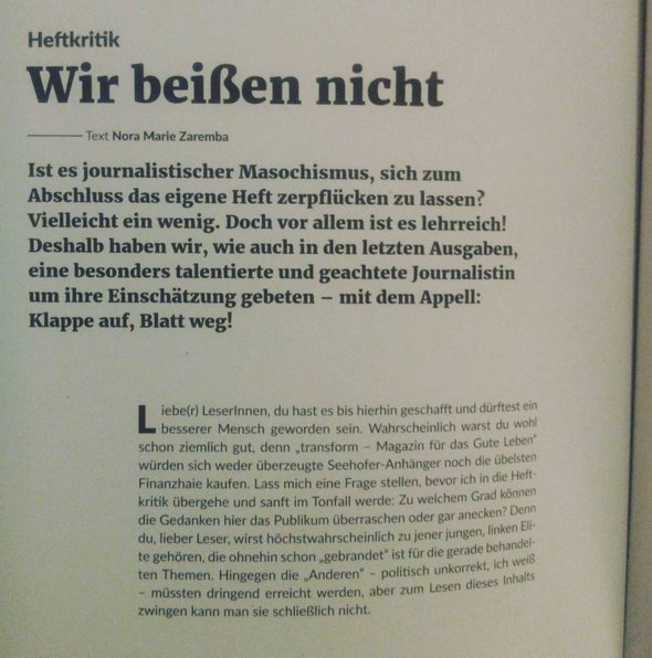 transformag's tweet photo. #Heftkritik in #transform3 von @nora_zaremba (@tagesspiegel)
#transform3auszug
#Kritikaushalten & #besserwerden:)
https://t.co/YMU3bYA1zk https://t.co/QQBTfjIke5