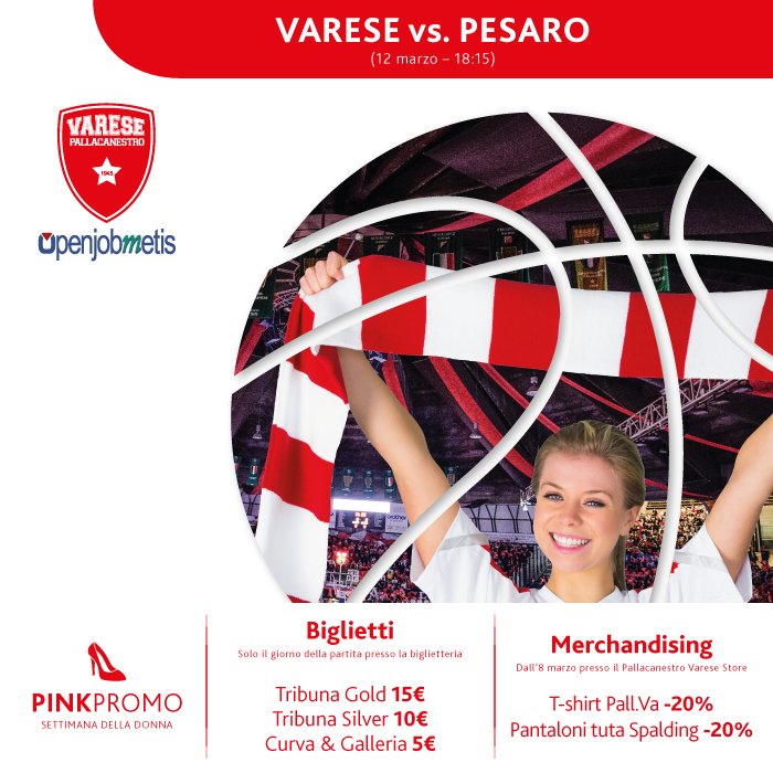 PallVarese's tweet photo. Le tifose biancorosse potranno usufruire di alcune promo esclusive per #VaresePesaro! 🏀 Info ➡️ https://t.co/jjonZo0OKU #PinkPromo https://t.co/7Zt7miDRRB