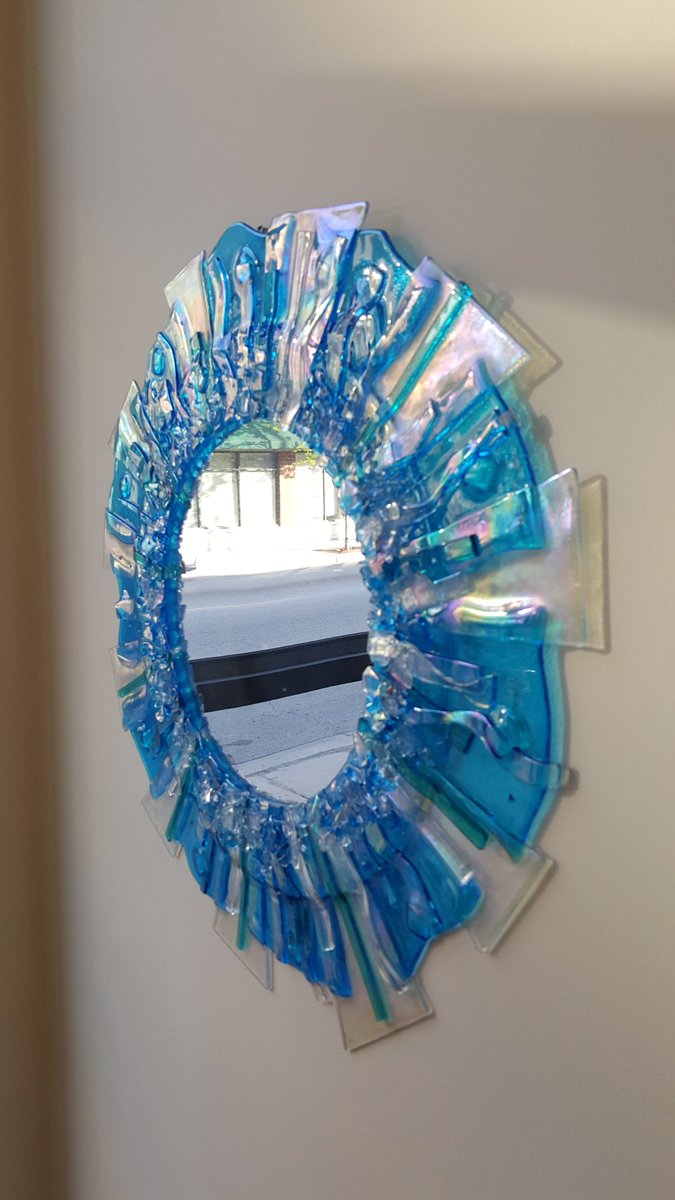 Fused glass mirror Baltic Art Studio