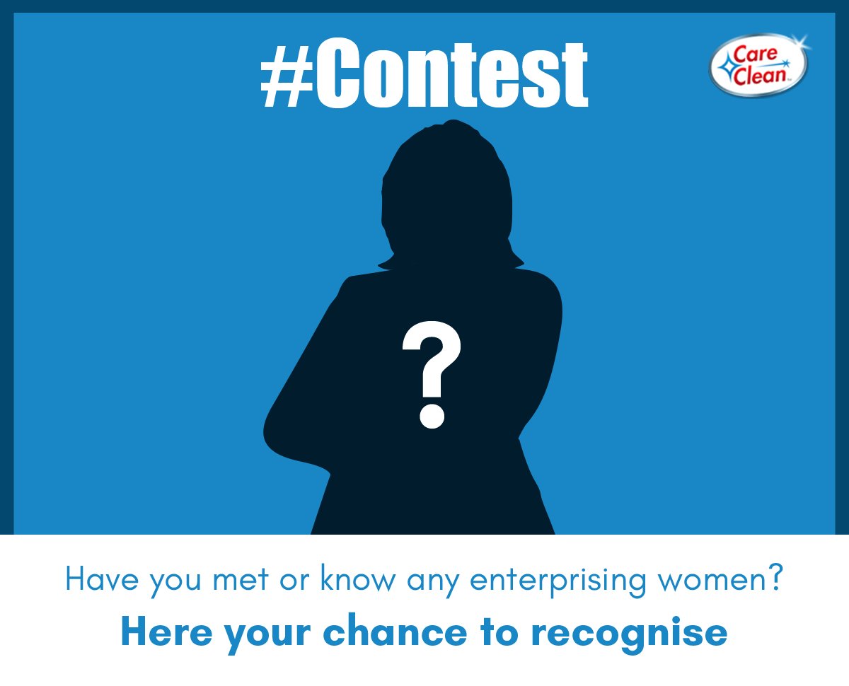 CareCleanIndia's tweet photo. Recognize the most enterprising woman you know, Tag them, and Win gifts from CareClean. To participate Visit at @ https://t.co/JPF2NbPgKD https://t.co/MEe0Phx642