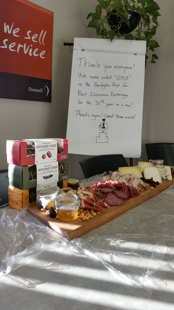 DonnellIns's tweet image. What a great way to start our day! Voted gold in the @BurlingtonPost for best brokerage. #lovewhatwedo  #wesellservice #bestboss #BurlON