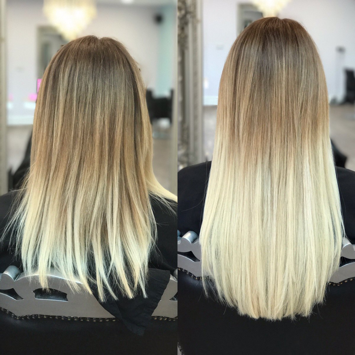 Before and after photos of <a href="/GreatLengthsUK/">Great Lengths UK ®</a> hair extensions added for length and thickness