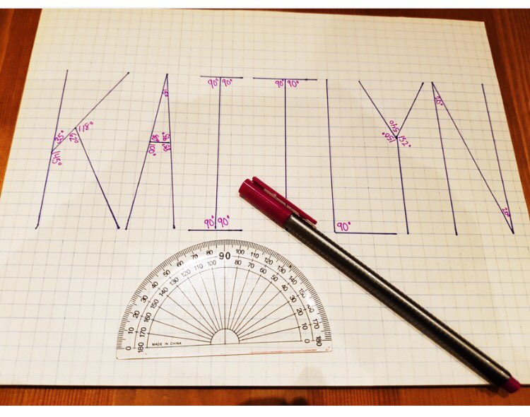 MathsPrimary's tweet photo. Great fun idea when using protractors. Write your name using straight lines and measure the angles. #mathscpdchat #mathschat #maths https://t.co/IQdZ7A2ixp