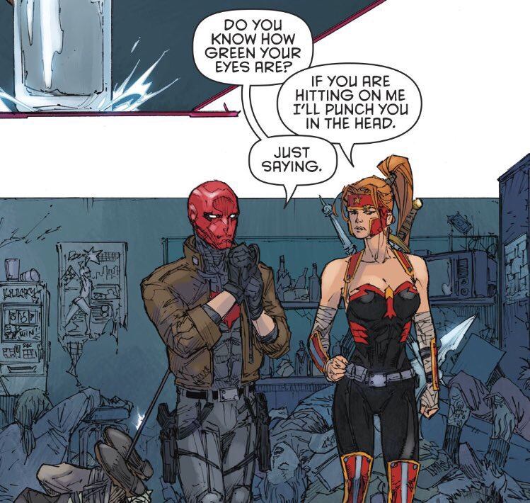 bestofwonderfam's tweet image. "if you are hitting on me i'll punch you in the head."
— artemis in red hood and the outlaws rebirth #8