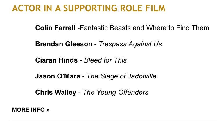 siegejadotville's tweet photo. The magnificent @jason_omara nominated for best supporting actor in #TheSiegeOfJadotville #IFTA17 https://t.co/4tWLgV0usM