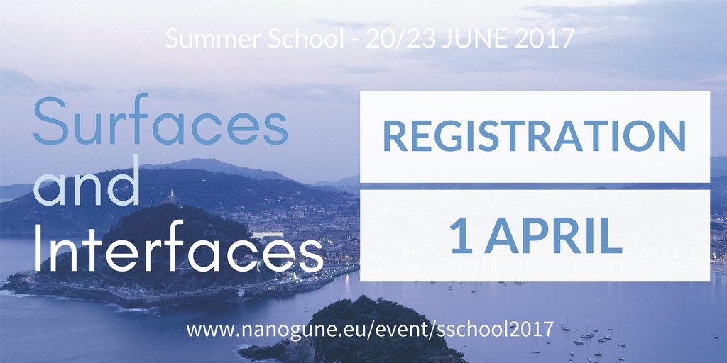 nanoGUNE's tweet photo. REGISTER for the #SurfacesInterfaces #PCAM #Thinface Summer School until 1 april @DIPCehu @CFMdonostia https://t.co/q5HFTwCiDt https://t.co/xfZTWLFuyI