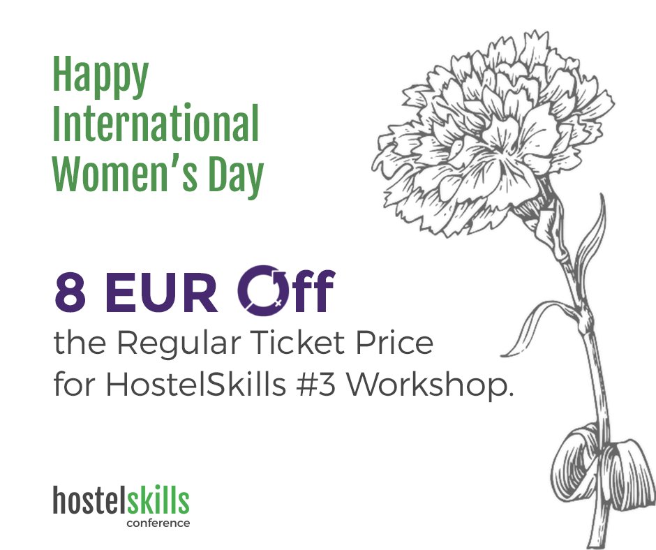 hostelskills's tweet photo. Use code MARCH8 to get 8 EUR discount for our upcoming conference in Slovenia.
#happywomensday
#hostelskills
#conference https://t.co/yVrE4P6A6e