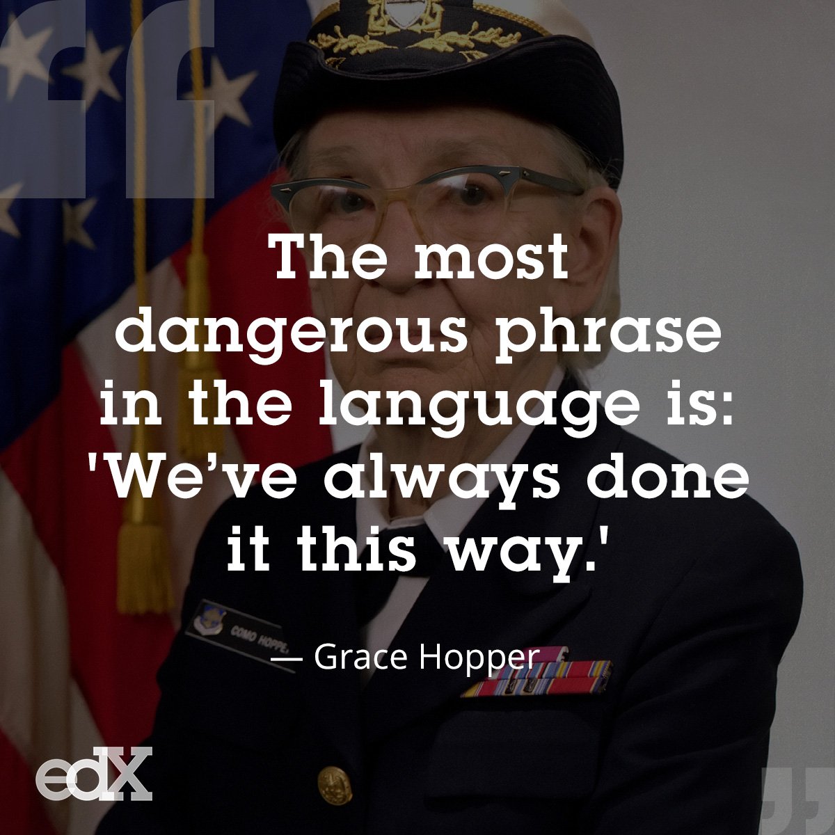 edXOnline's tweet photo. This #InternationalWomensDay, we celebrate #GraceHopper, a pioneer of #computerscience and United States Navy rear admiral. https://t.co/aIeML1cVx5