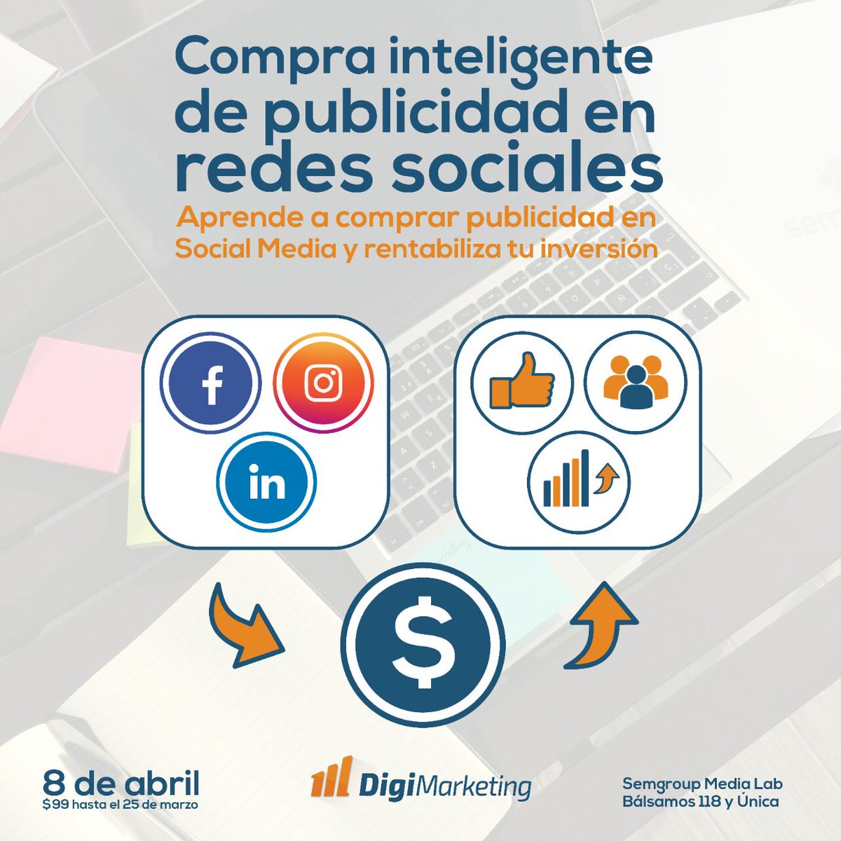 Presentamos nuestro próximo curso: "Compra de Publicidad Inteligente en Redes Sociales". ¡Todo sobre pauta en #SocialMedia💪🎯🤓!
