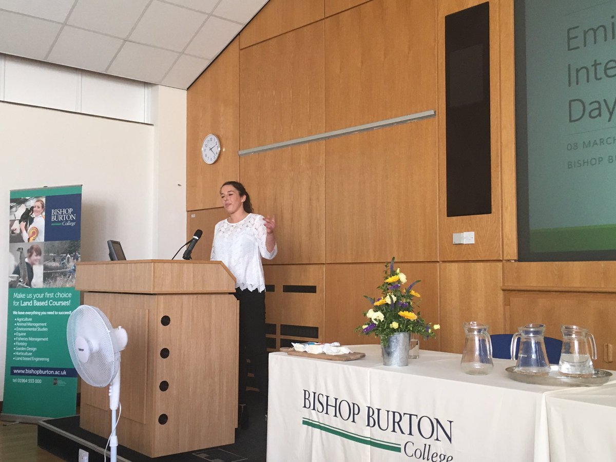 RhondaT40's tweet photo. Emily Field from Boarcross Ltd telling her story of transferring skills from the army into #farming today @BishopBurton for #IWD2017 https://t.co/aopozMvF3R