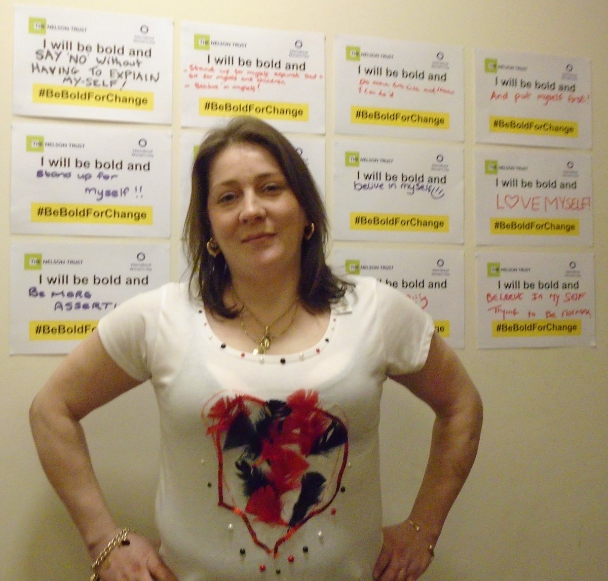 TheNelsonTrust's tweet image. Dressed for boldness! Women at our centre are decorating t-shirts to celebrate #IWD17   #BeBoldForChange