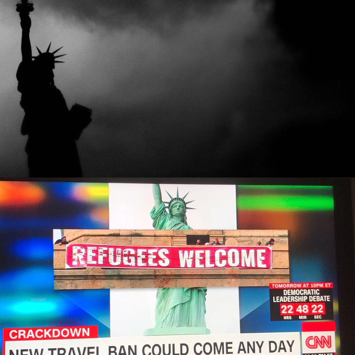 Last week it was #RefugeesWelcome, this week it was lights out for #DayWithoutAWoman

Lady Liberty will continue to be a beacon of hope.
