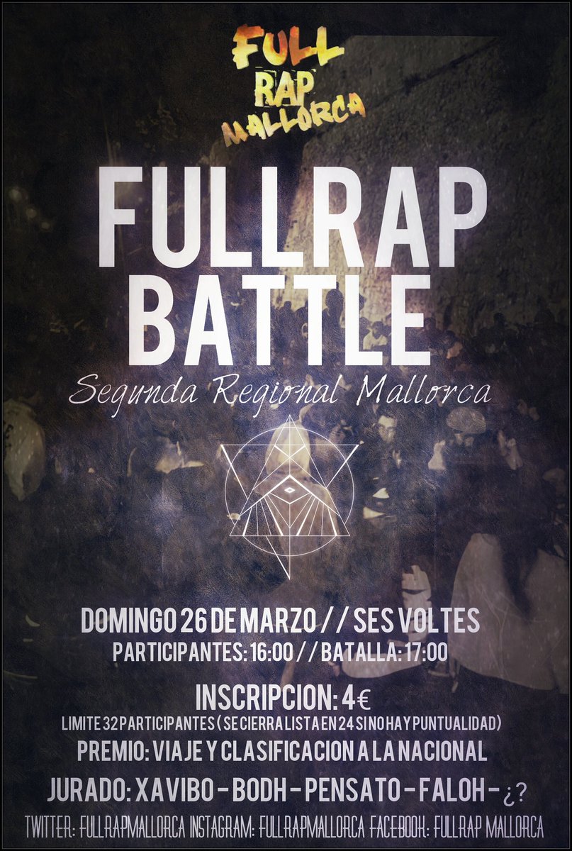 FullRapMallorca's tweet photo. SEGUNDA REGIONAL MALLORCA
DOMINGO 26 https://t.co/4pbUVcaEYM