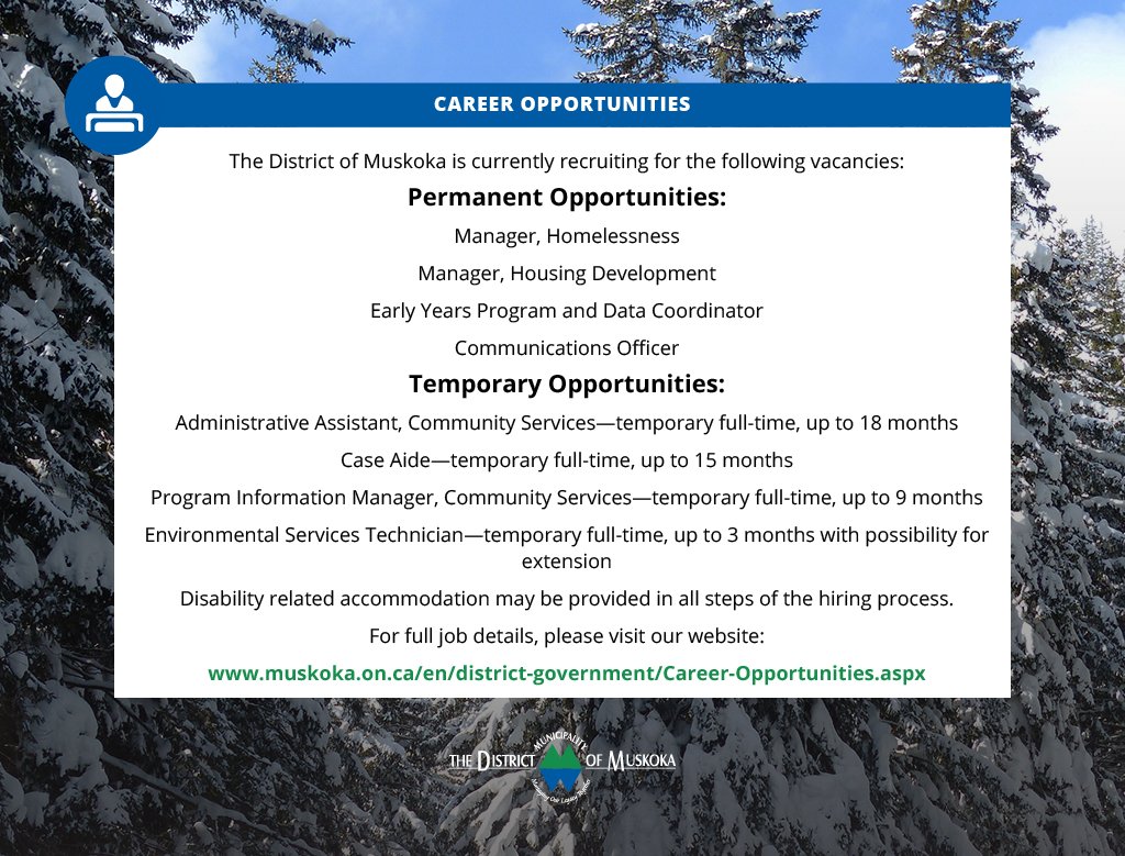 #CareerOpportunities: Manager - Homelessness; Manager - Housing Dev; Early Yrs Program Coordinator; Communications. ow.ly/o4ed309WDWm