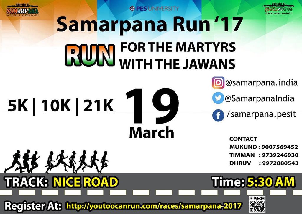 SamarpanaIndia's tweet photo. Register at https://t.co/o2xK8Qh8W1 #RunWithJawans #Samarpana17 https://t.co/J3cH6Lldds
