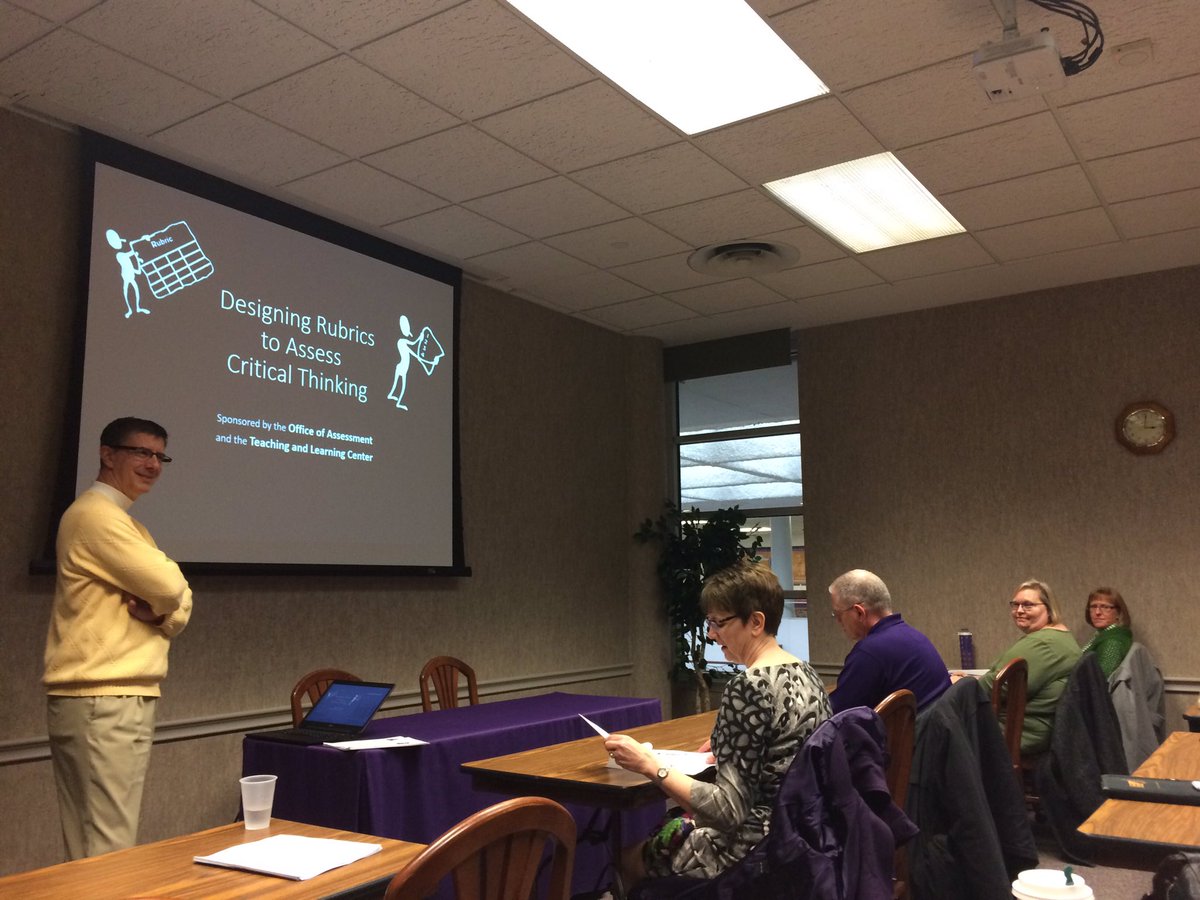 kstatetlc's tweet photo. "Designing Rubrics to Assess Critical Thinking" by Dr. Burrack from the office of assessment #KState #KStateTLC https://t.co/n8oe45BdMu