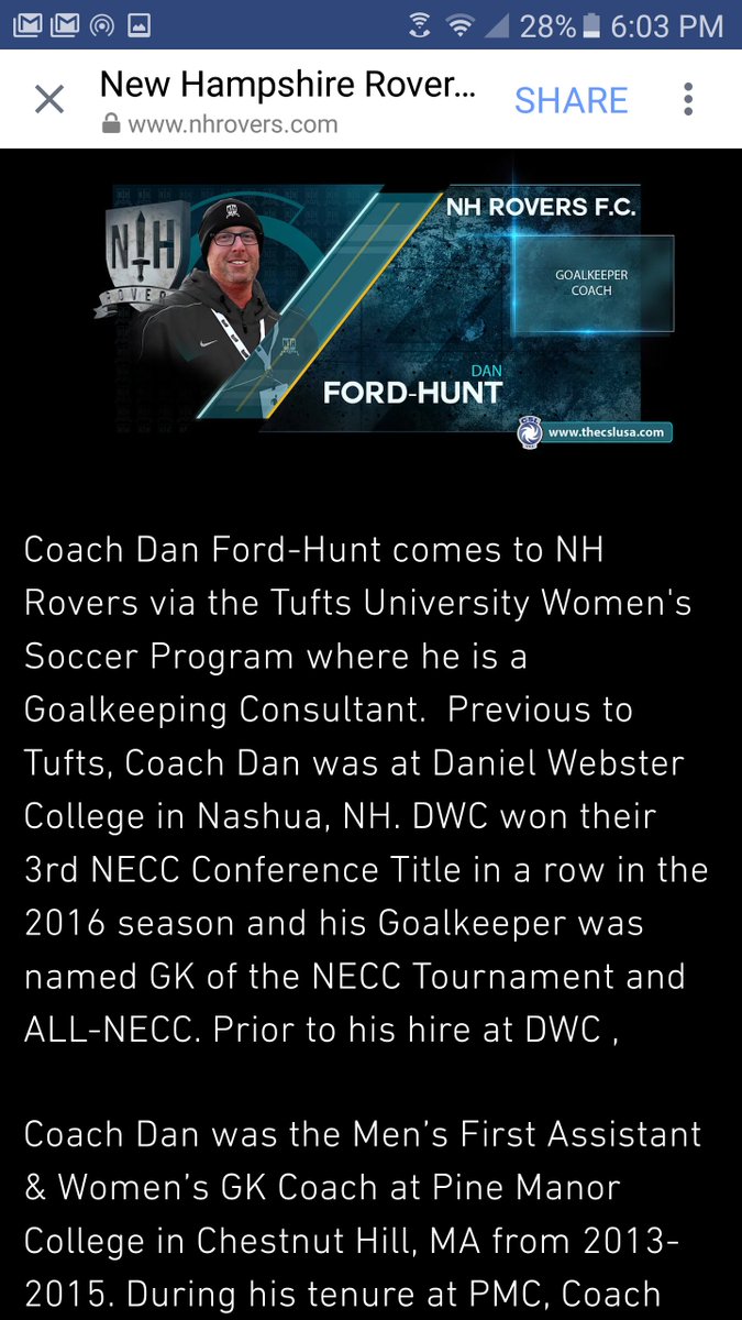 Our staff is getting complete!!
Welcome Dan GK coach..