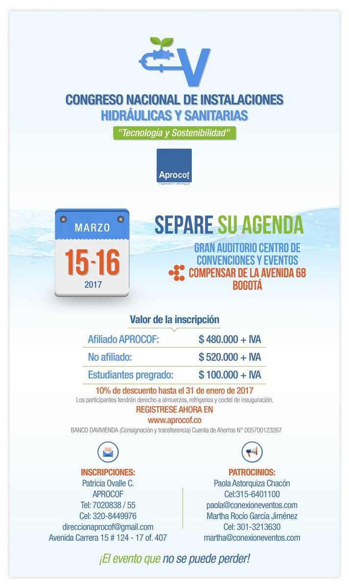 PavcoWavinCo's tweet photo. @pavcolombia en #Aprocof realizará conferencias sobre temas del área de ingeniería hidráulica y la construcción https://t.co/gok8yyRrgn https://t.co/mCCJORVFvA