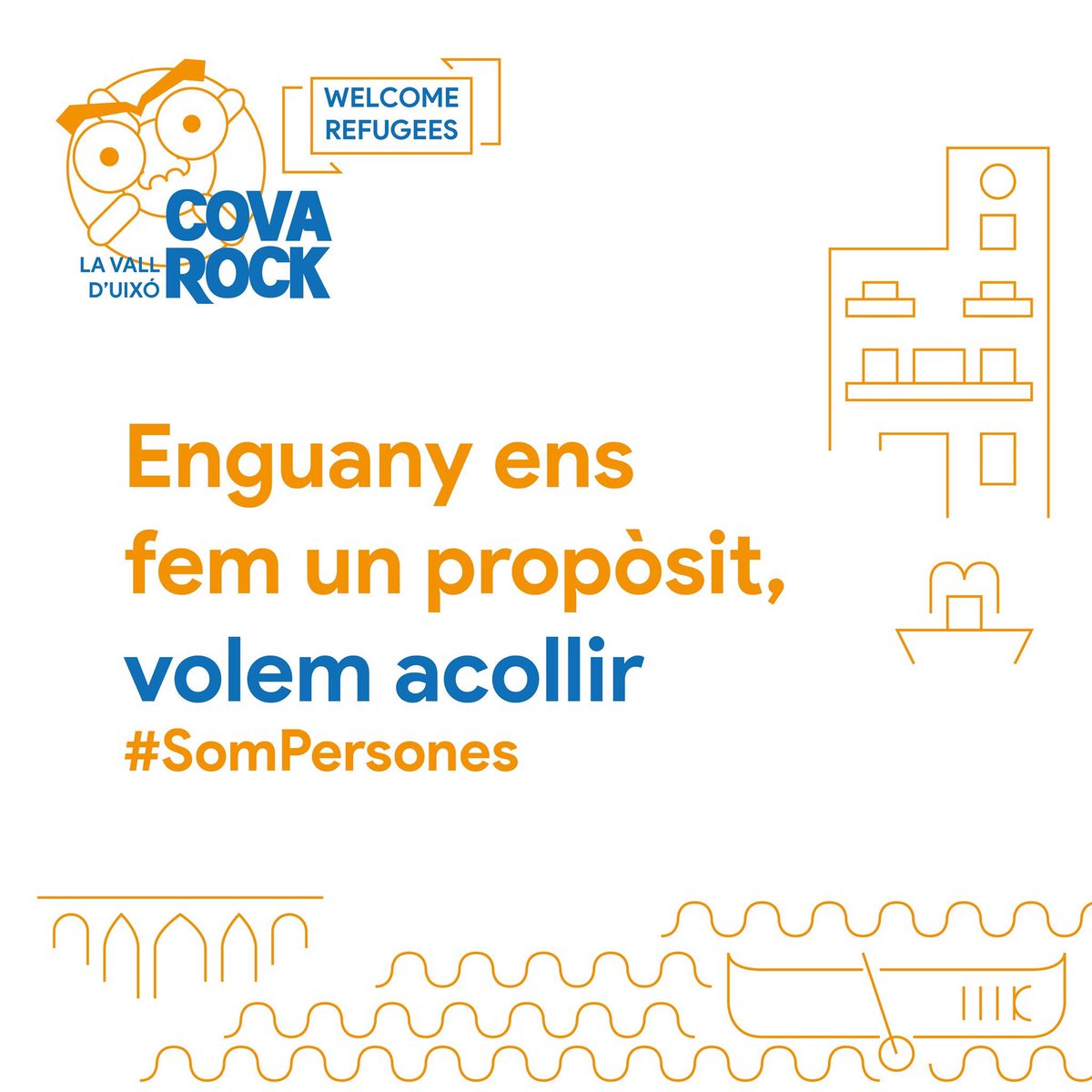 Enguany des del Casal La Vall d'Uixó​, per a la celebració del “Cova Rock” hem decidit col·laborar el col·lectiu Welcome Refugees Benigasló