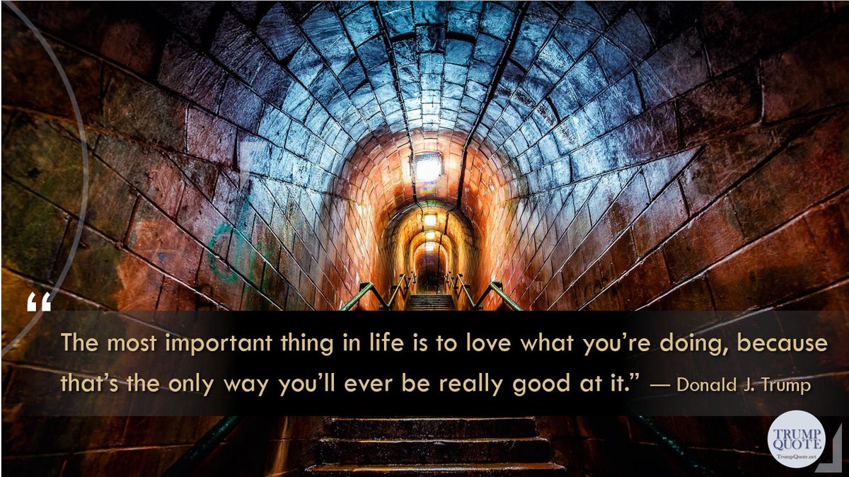 TrumpQuoteNet's tweet image. “The most important thing in life is to love what you’re doing, because that’s the only way you’ll ever be really good at it.”-Donald Trump