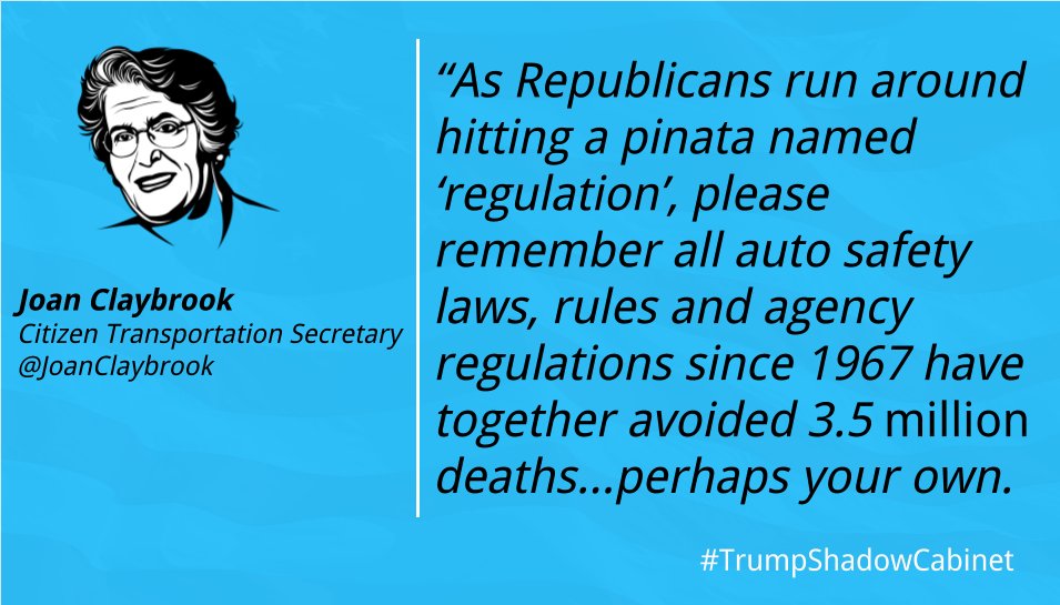 ShadowingDC's tweet image. When any pol declaims "Regulation! QED!", they must be asked, "So it's ok if the 'free-market' kills your child in a defective crib or car?"