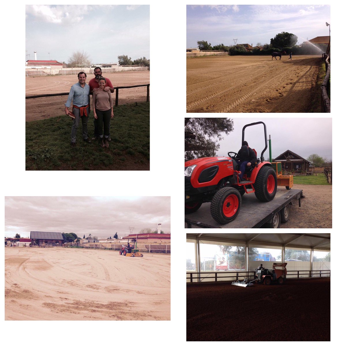 Renovación de las pistas en El Caracol Hípica en Alcala de Guadaira y entrega de una rastra TN Arena para el mantenimiento