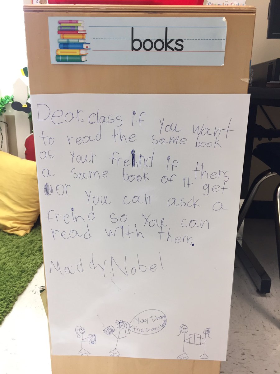 Judgechristine1's tweet photo. Kindergarten writers putting their words into action!  # problemsolvers @lisagarosi  @s_masten https://t.co/2v0W0LyNNa