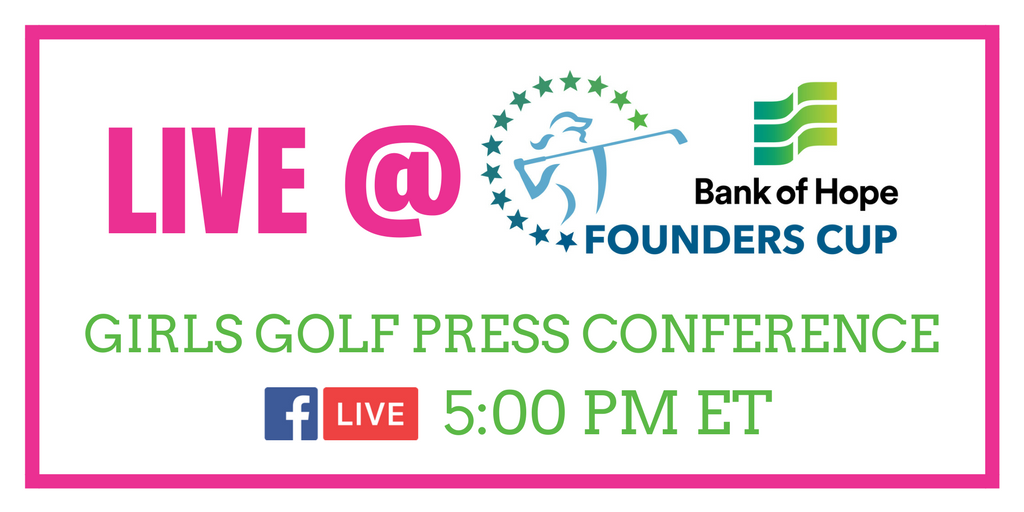 LPGAGirlsGolf's tweet photo. We're LIVE! Head over to Facebook to tune in to the Girls Golf Press Conference w/@LPGACommish at the @LPGAfounders: https://t.co/dz2D3vCDOH https://t.co/5IxVhJO8op