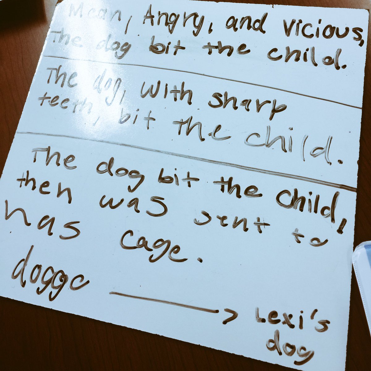 wigginseducate's tweet photo. Working on sentence variety by adding beginning, middle and ending branches to the sentence: The dog but the child. #mvmiddle #grammargoals https://t.co/37miysCgQw