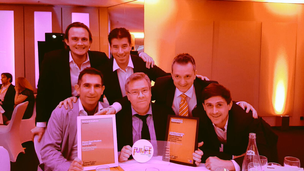 The LTFC team bringing home The Architectural Review Future Project Award for 2017 in the sports &amp; stadiums category 🍾⚽️🏆 #PowerCourt #COYH