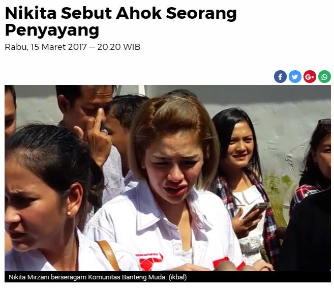 Mentimoen's tweet photo. Nikita Mirzani turun ke lapangan untuk ikut mengkampanyekan Ahok. Ayo artis2 &amp; seniman, waktu tinggal sebulan, saatnya u/ siap2 turun. 💪💪💪 https://t.co/yAB859mHx4