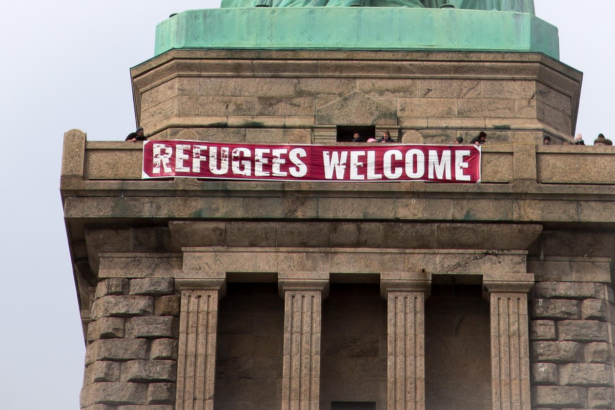 greenpeaceusa's tweet photo. We talked to one of the activists from @AltStatLiberty about Trump, resistance, and #RefugeesWelcome. Check it out! https://t.co/auNKh9LQ0p https://t.co/7fB11RP9KK