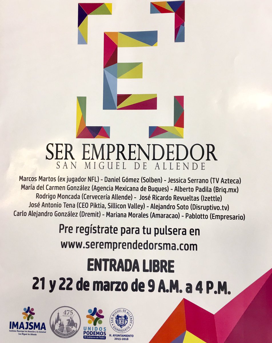En rueda de prensa se presentó el programa de "Ser Emprendedor" #SanMiguelDeAllende. Que se llevará a cabo el próximo 21 y 22 de Marzo.