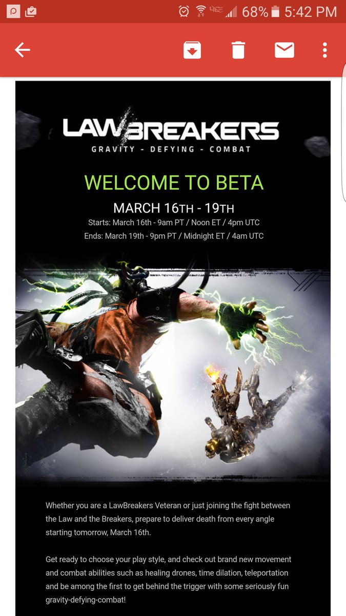wykdclwn1's tweet photo. I have 1 #betakeygiveaway for #steam game, #LawBreakersBeta LIKE, FOLLOW, AND RETWEET to win! https://t.co/UR9vlB0SZj