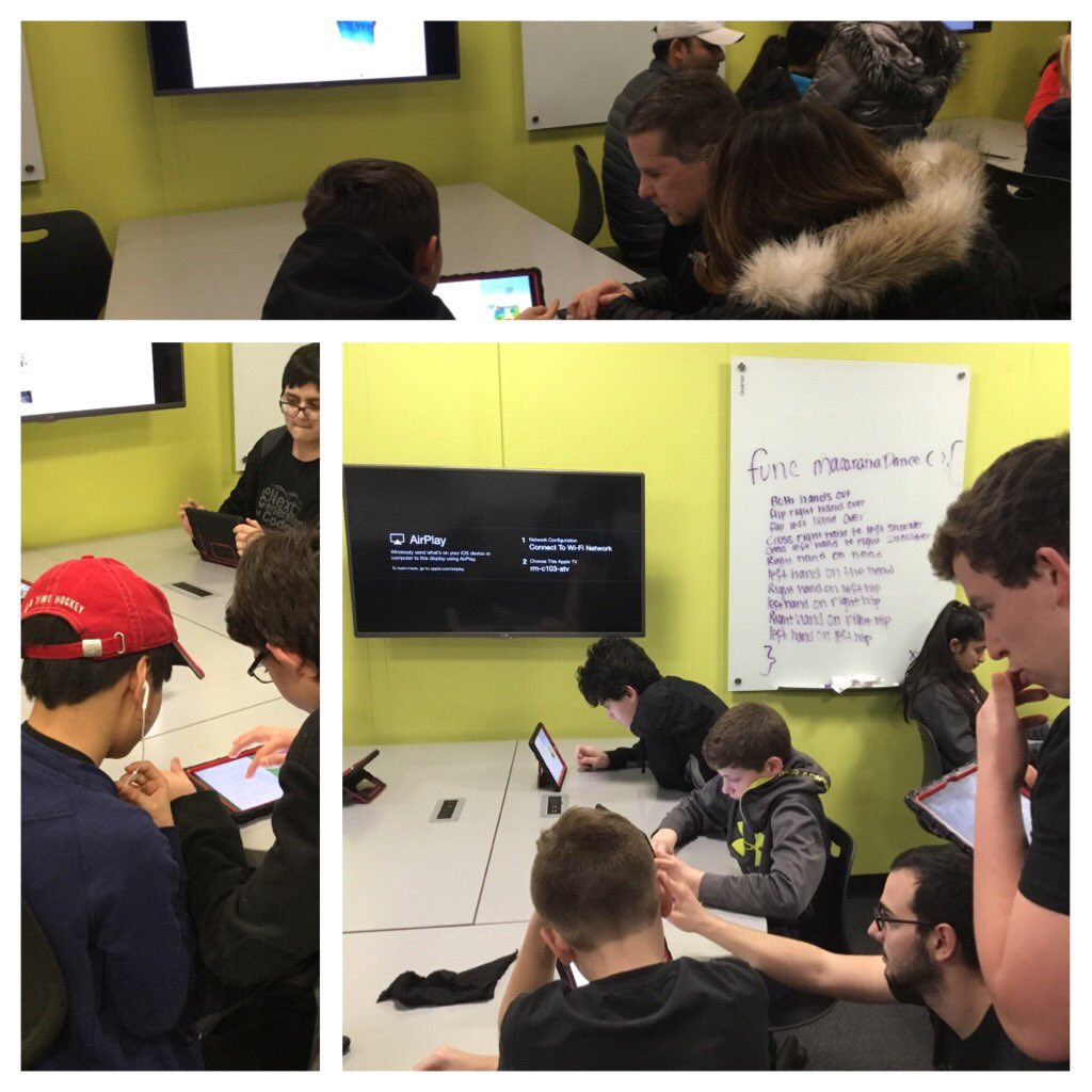 NGE Coders Parents Night! Our middle school coders taught their parents how to code in <a href="/SwiftCodePG/">Swift Playgrounds</a> on the iPad! @CSJHWildcats