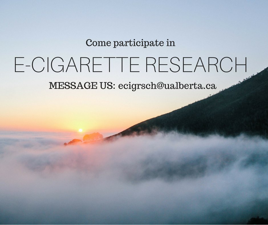 Big thanks to all who have taken time to share their experiences! Still looking for a few more people 15-24 yo who #vape in #alberta plsRT!